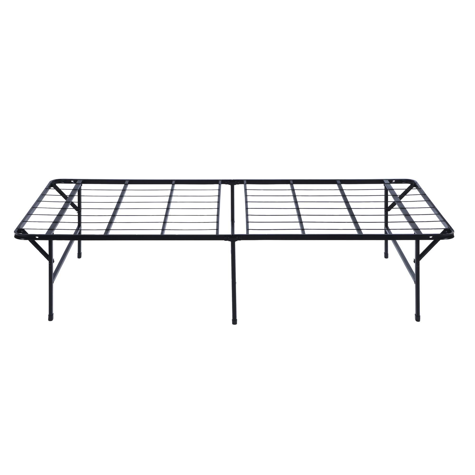 Alt View 2. Manhattan Lane - Adel Full Size Low Profile Bed, Foldable Metal Frame - Black.