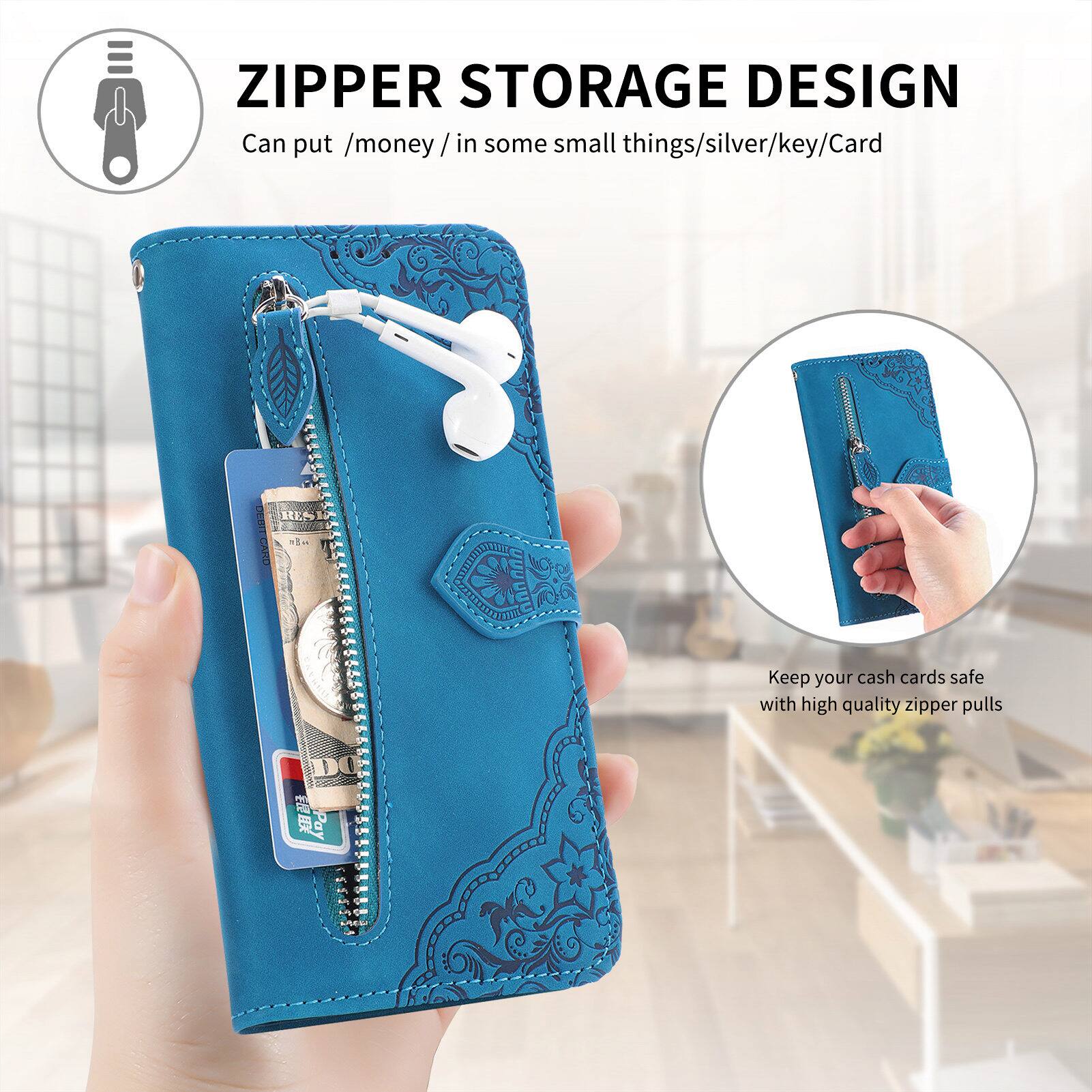 ZIPPER STORAGE DESIGN  
Can put /money / in some small things/silver/key/Card  

Keep your cash cards safe with high quality zipper pulls