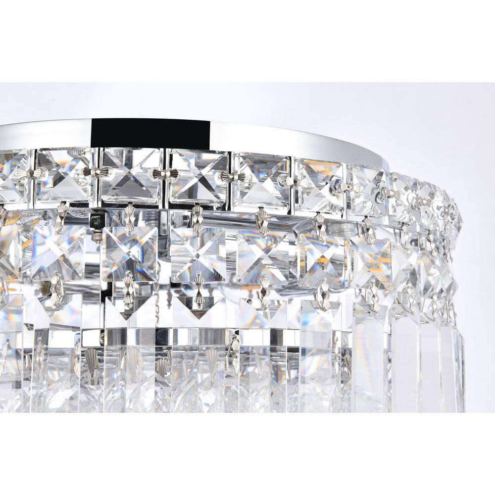 Alt View 4. Elegant Lighting - Maxime 4 light Chrome Flush Mount Clear Royal Cut Crystal - Chrome.
