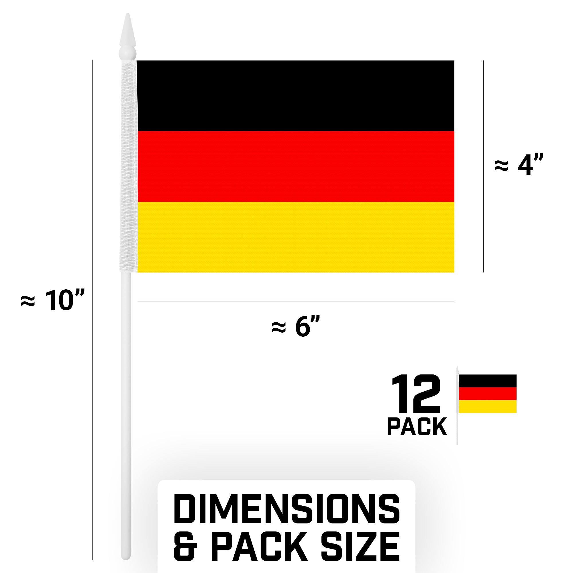 G128 12 Pack Handheld Germany Stick Flags, 4