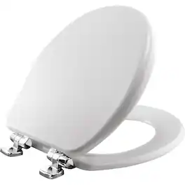 BEMIS - Alesio Round High Density Enameled Wood Toilet Seat Seat Fastening System, WhisperClose - White