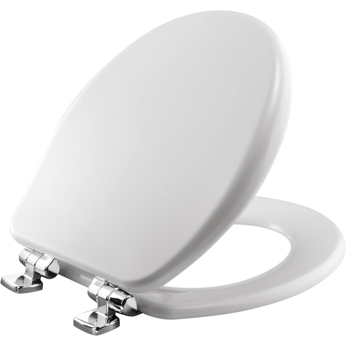 Front. BEMIS - Bemis Alesio Round High Density Enameled Wood Toilet Seat in White Seat Fastening System, WhisperClose - White.