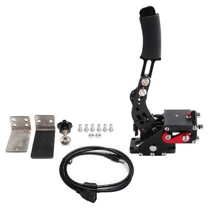 Front. Topteng - 14Bit USB Handbrake for Logitech G29 - PS4/PS5 & PC Compatible, Plug & Play, Hall Sensor, Adjustable Height - Black.