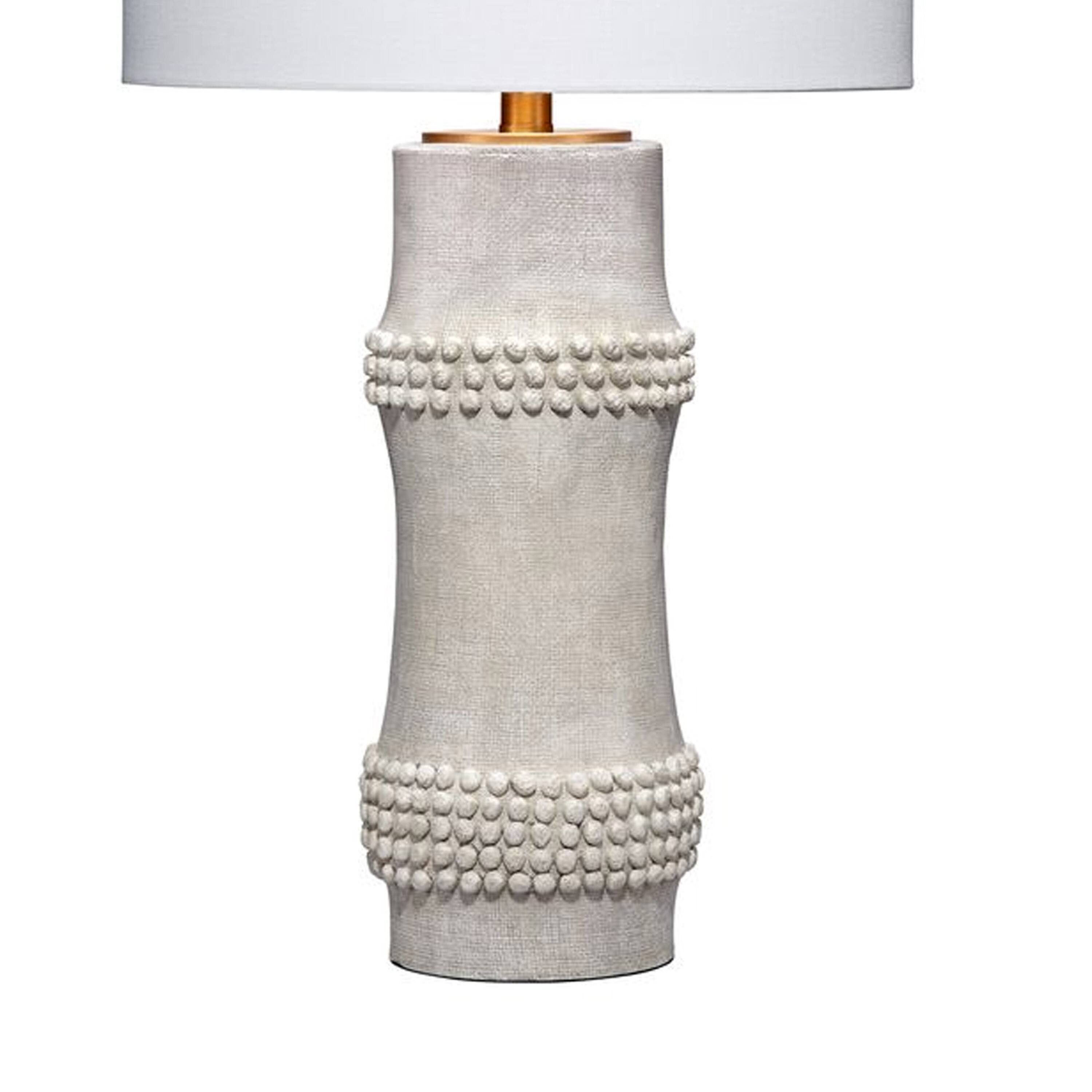 Manhattan Lane Lemy 28 Inch Table Lamp, Round Linen Drum Shade, Dotted ...
