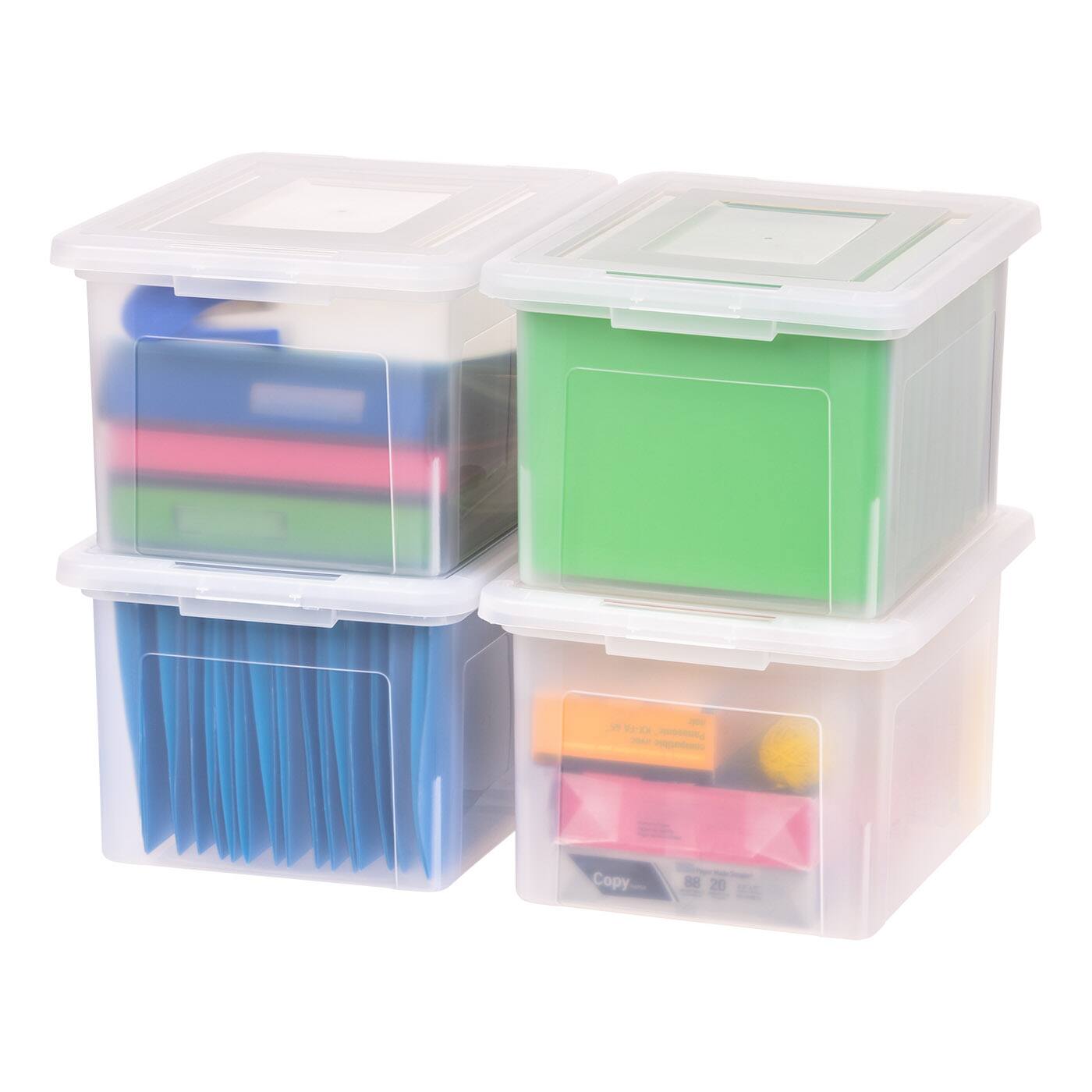 Front. IRIS USA - IRIS USA Letter Legal Size Plastic File Box, Home Organizing Storage Container.