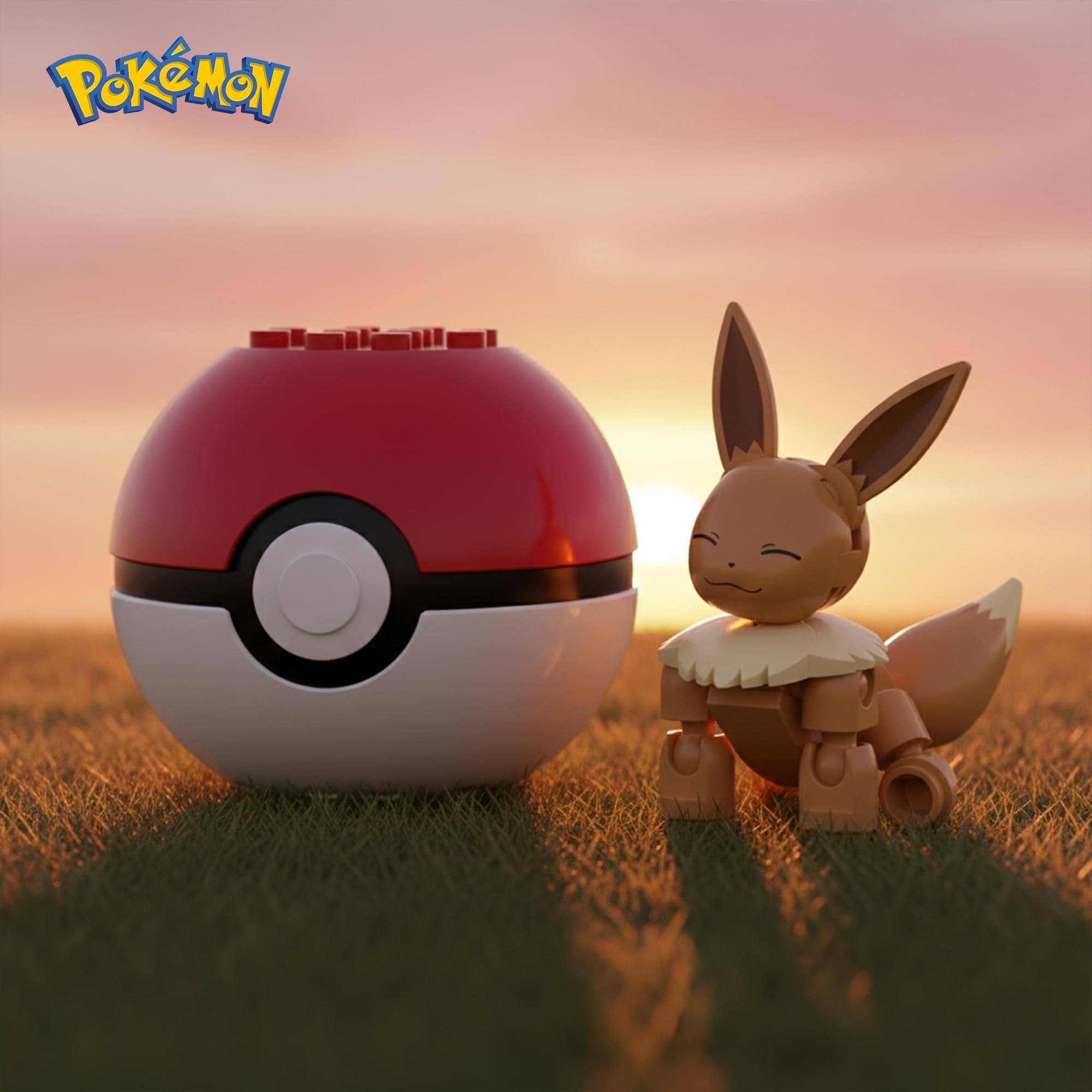 Alt View 10. Mattel - Pokemon MEGA Construx Eevee Poke Ball 24-Piece Building Set - Multi-Colored.