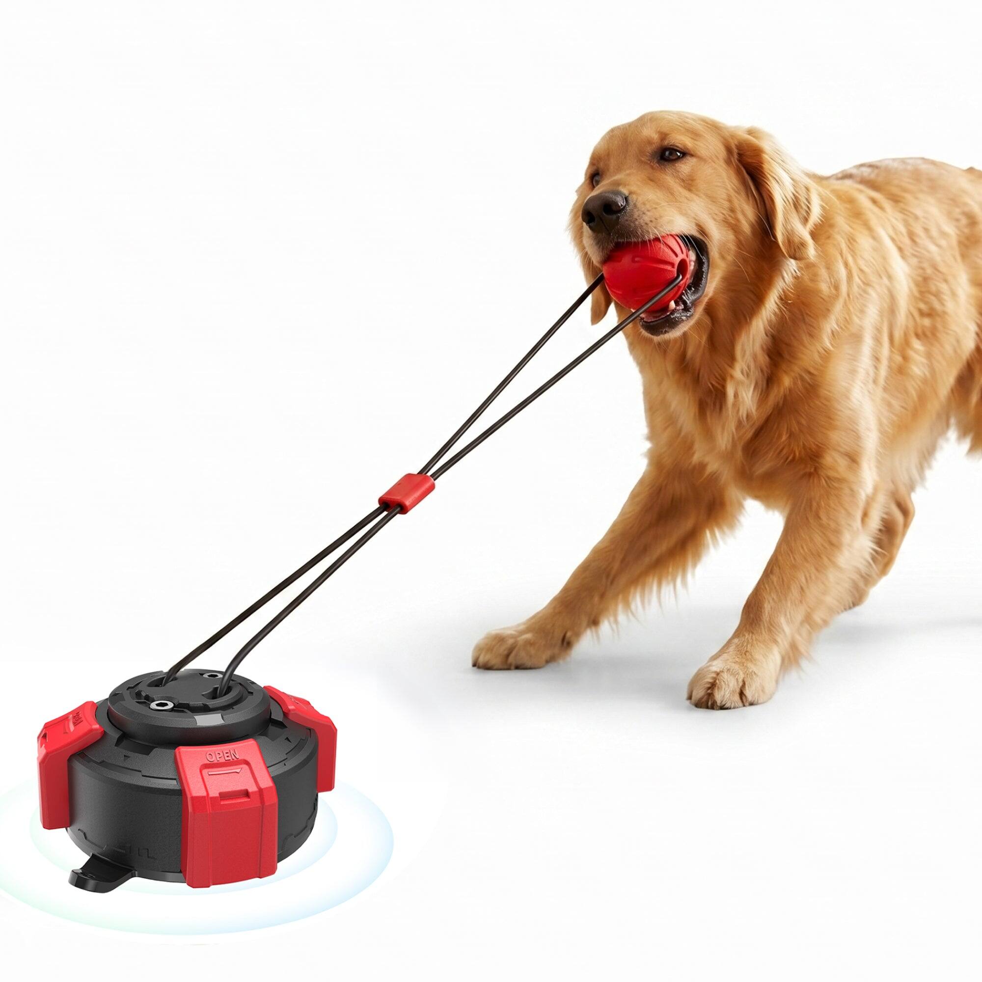 Front. PawsPik - PawsPik Interactive Tug & Pull Dog Toy with Suction Base, Red/Black - red.