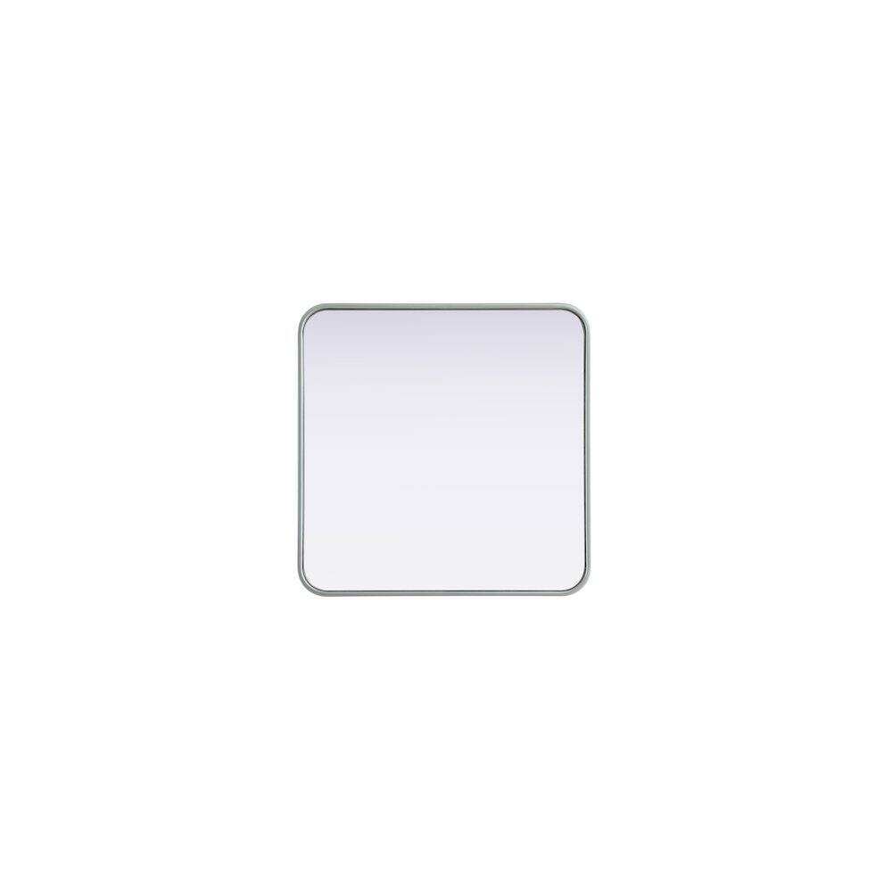 Alt View 4. Elegant Decor - Contour Metal Square Mirror 24x24 in Silver - Silver.