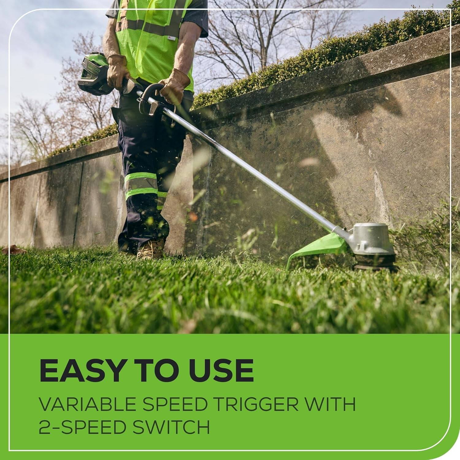 EASY TO USE  
VARIABLE SPEED TRIGGER WITH 2-SPEED SWITCH