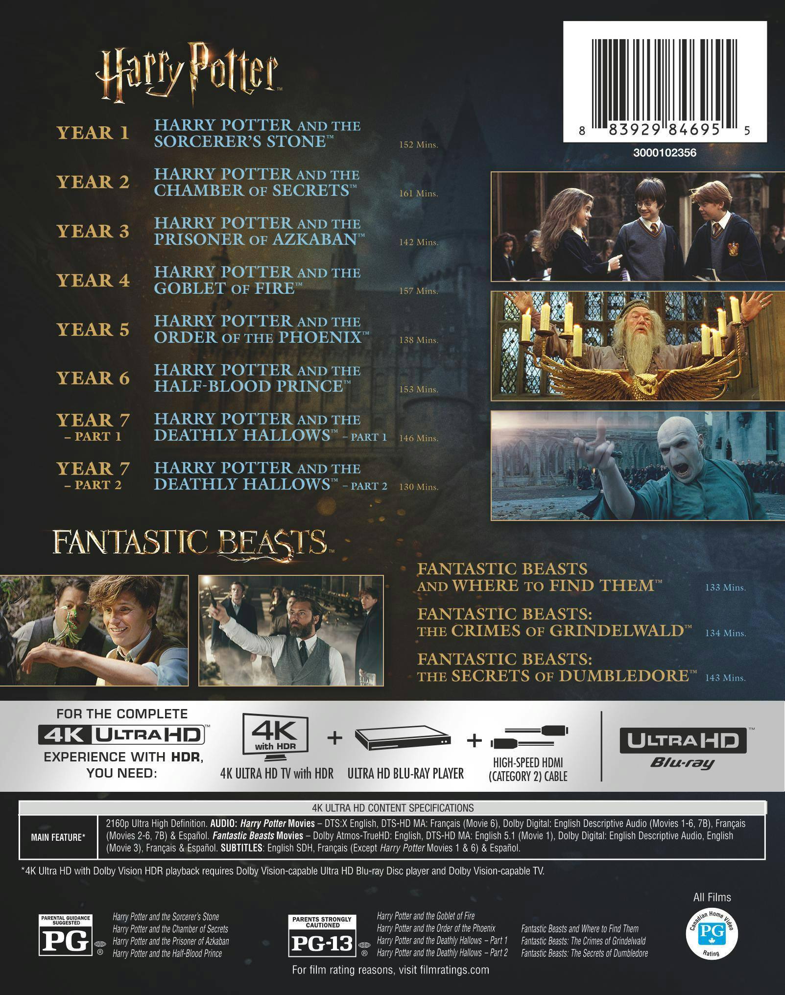 Back. Harry Potter and Fantastic Beasts 11-Film Collection (4K 4K Blu-Ray)   - 4K Blu-Ray.