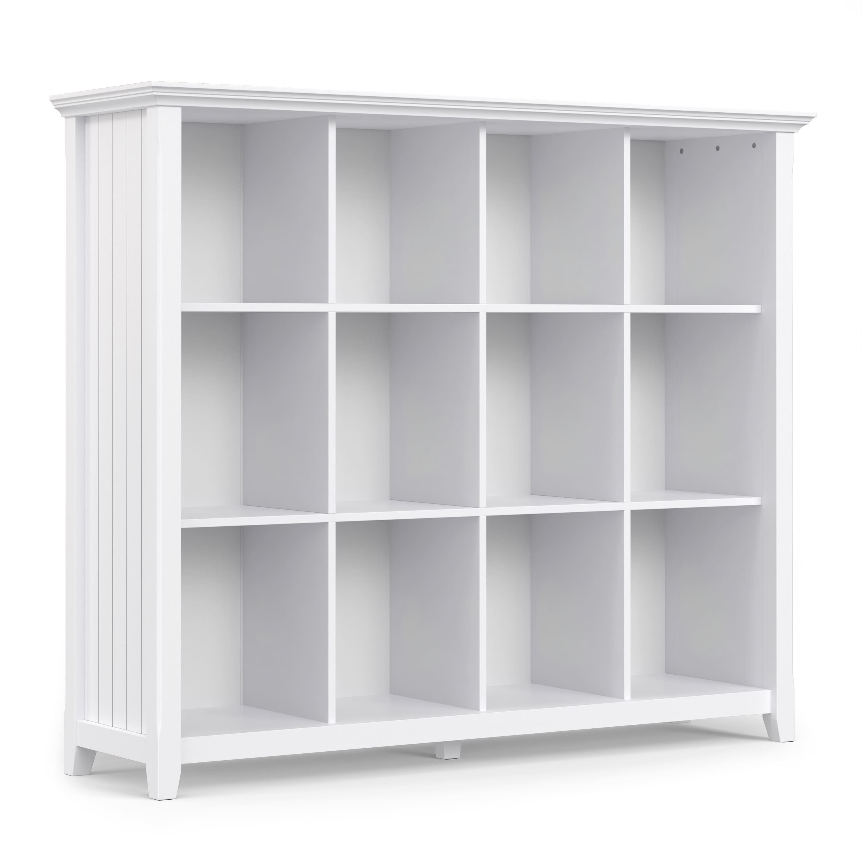 Simpli Home - Acadian SOLID WOOD 48 inch x 57 inch Transitional 12 Cube Storage - White