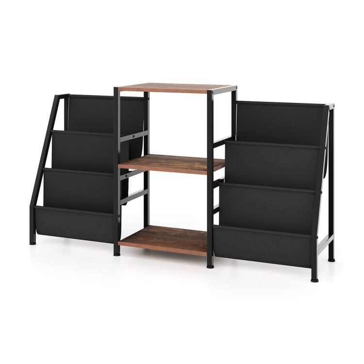 Front. SlickBlue - Record Player Stand with 3 Shelves for Turntable and 200 Vinyl Albums.