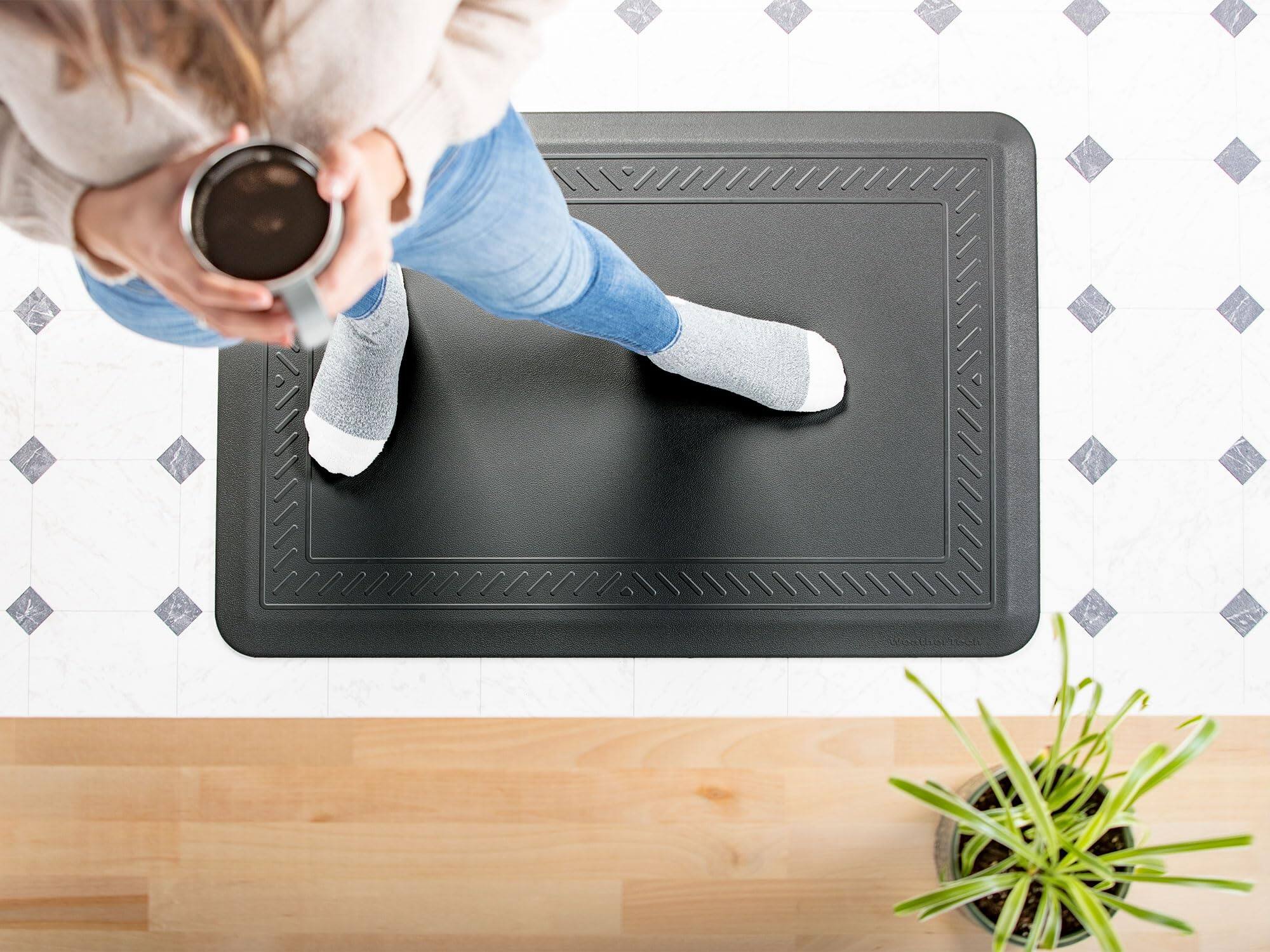 Alt View 8. WeatherTech - ComfortMat | 24" x 36" Anti-Fatigue Mat, 3/4" Thick, Slip Resistant, Easy to Clean – Bordered Pattern – Grey - Grey.
