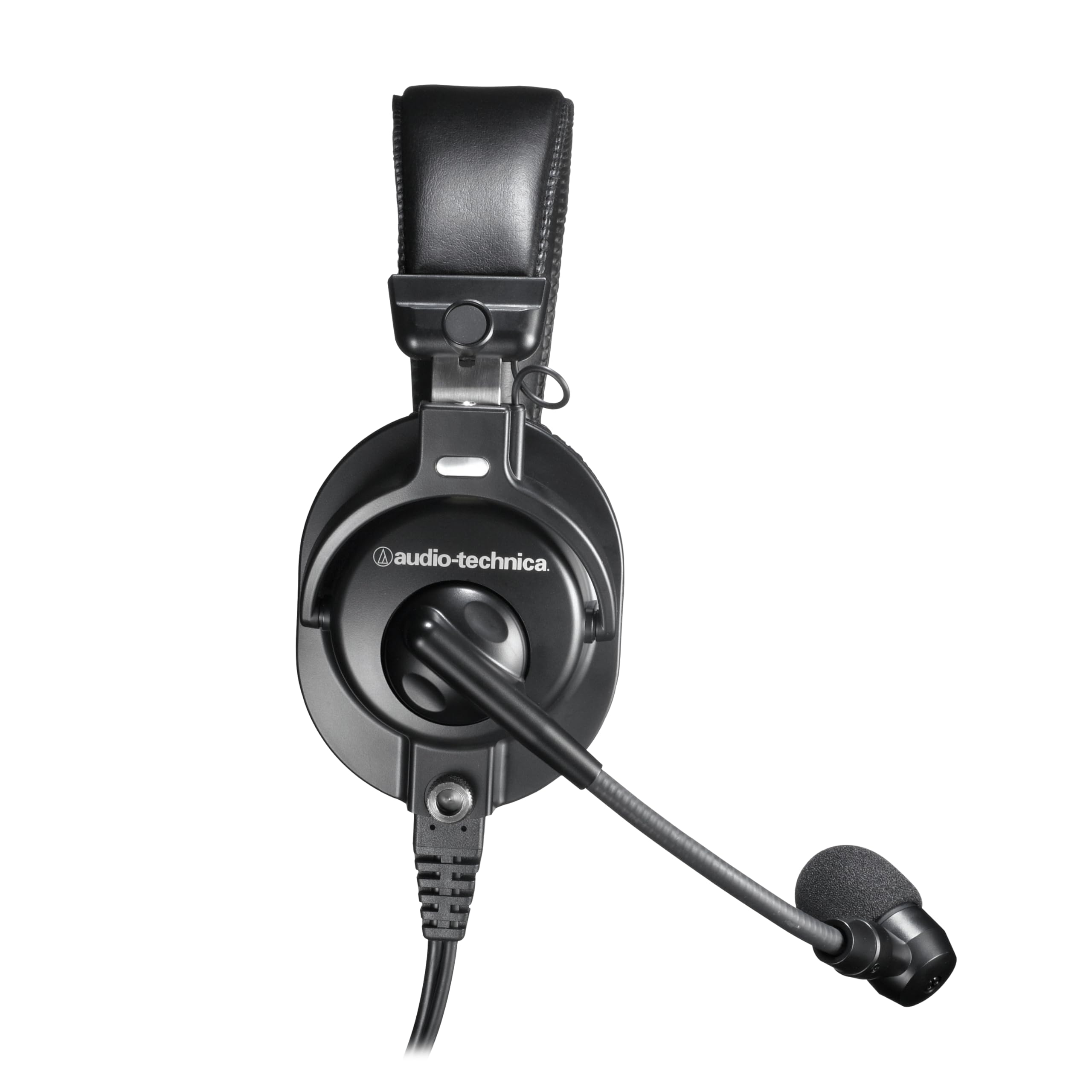 Left. Audio-Technica - Audio-Technica BPHS1 Broadcast Stereo Headset with Dynamic Cardioid Boom Mic Black, Adjustable - BLACK.