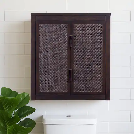 Front. Teamson Home - Teamson Home Hatteras 2-Door Wall Cabinet, Espresso - Black.