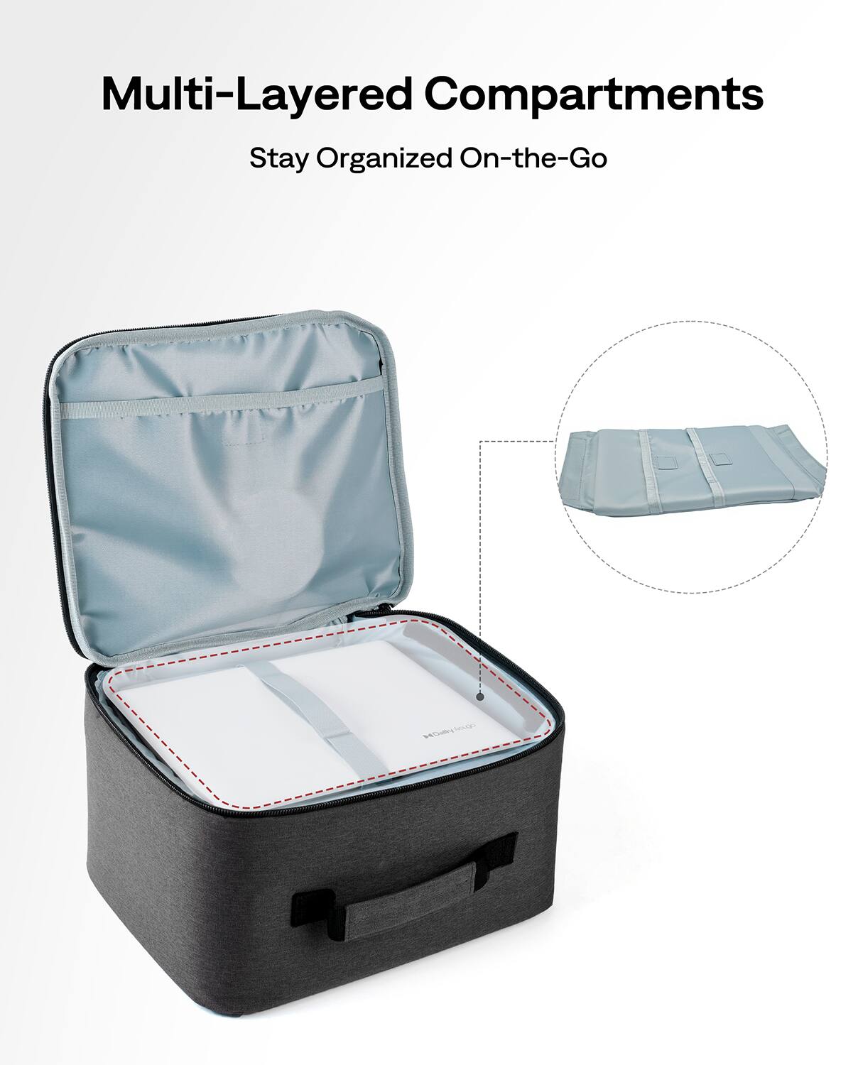 Multi-Layered Compartments  
Stay Organized On-the-Go