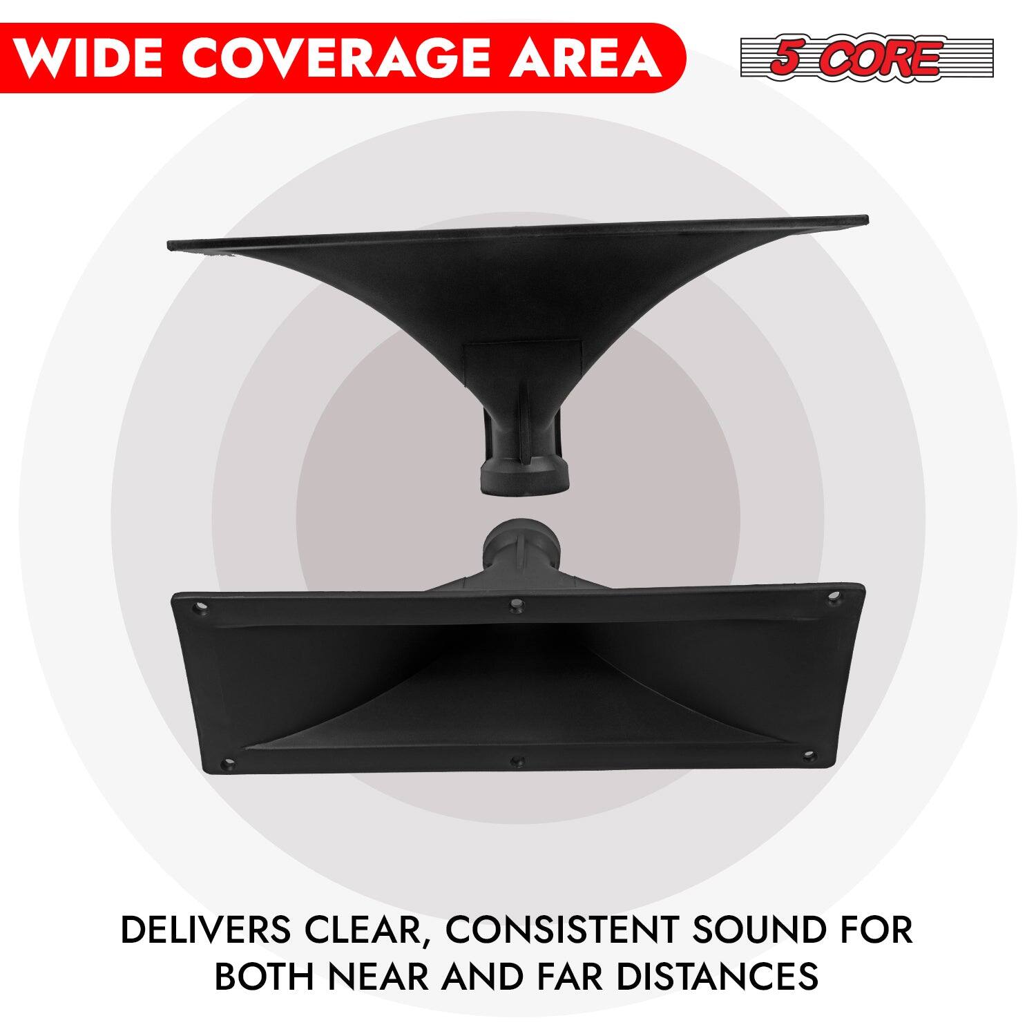 WIDE COVERAGE AREA

5 CORE

DELIVERS CLEAR, CONSISTENT SOUND FOR BOTH NEAR AND FAR DISTANCES