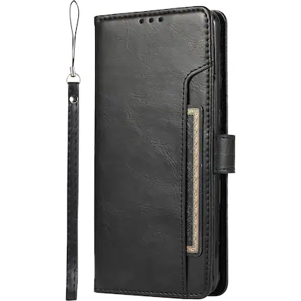 Left. SaharaCase - Folio Wallet Case for Samsung Galaxy S22 - Black.