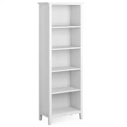 Front. Simpli Home - Artisan 5 Shelf Bookcase - White.