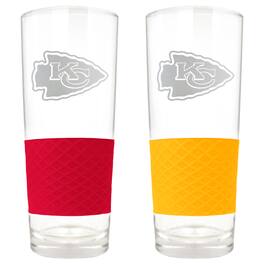 Great American Products - Kansas City Chiefs 22oz. Logo Score Pint Glass Two-Piece Set - Multicolor