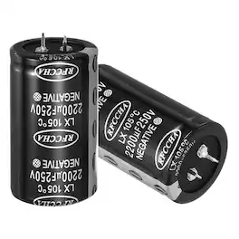 Unique Bargains - 250V 2200uF Snap-in Electrolytic Capacitor, 2pcs, 61.5x35mm, for Audio/Filter/Appliances - Black