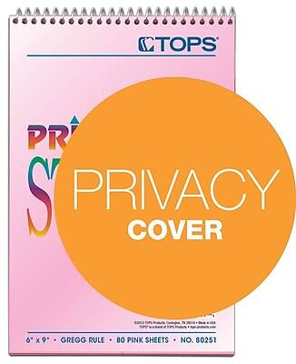 TOPS  
PRIVACY COVER  
6" x 9"  
GREGG RULE  
80 PINK SHEETS  
NO. 80251