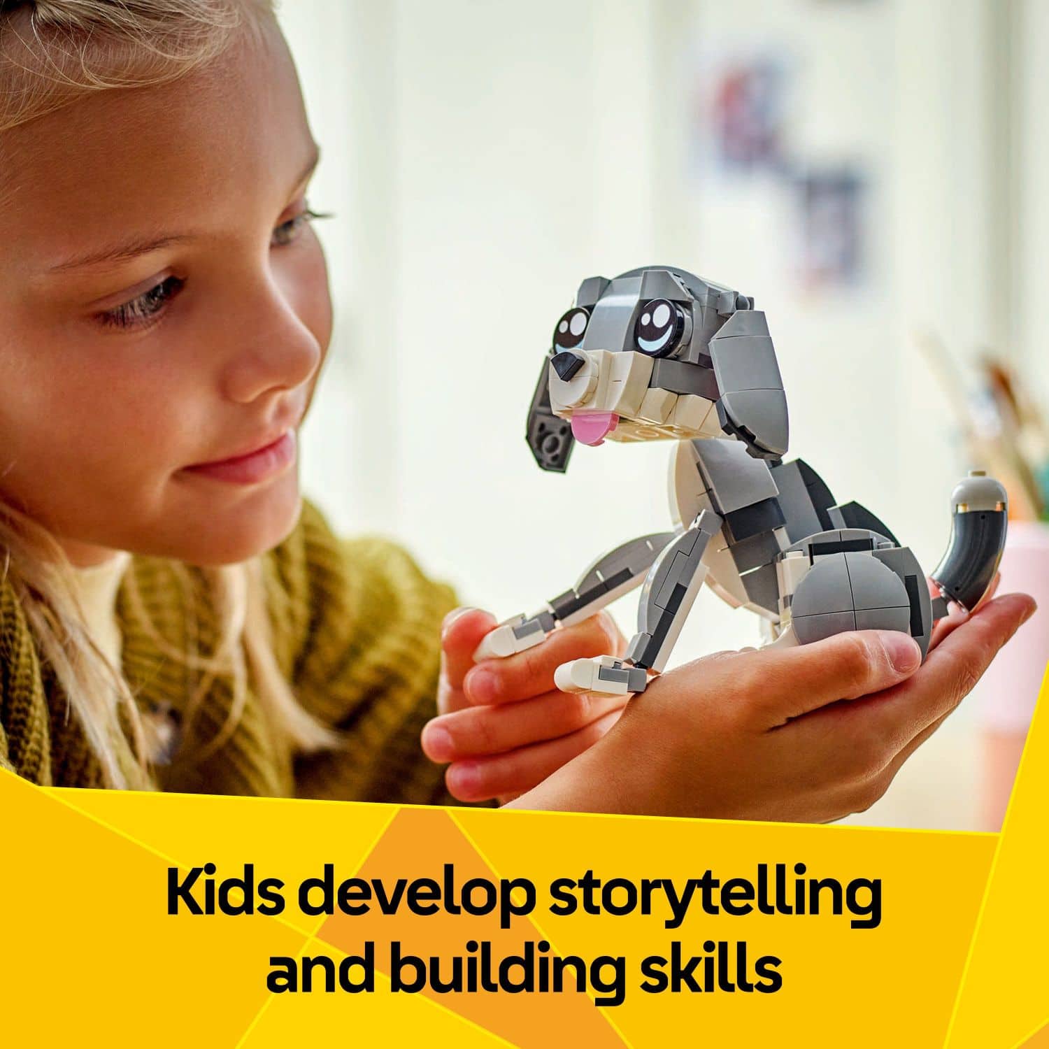 Kids develop storytelling and building skills.