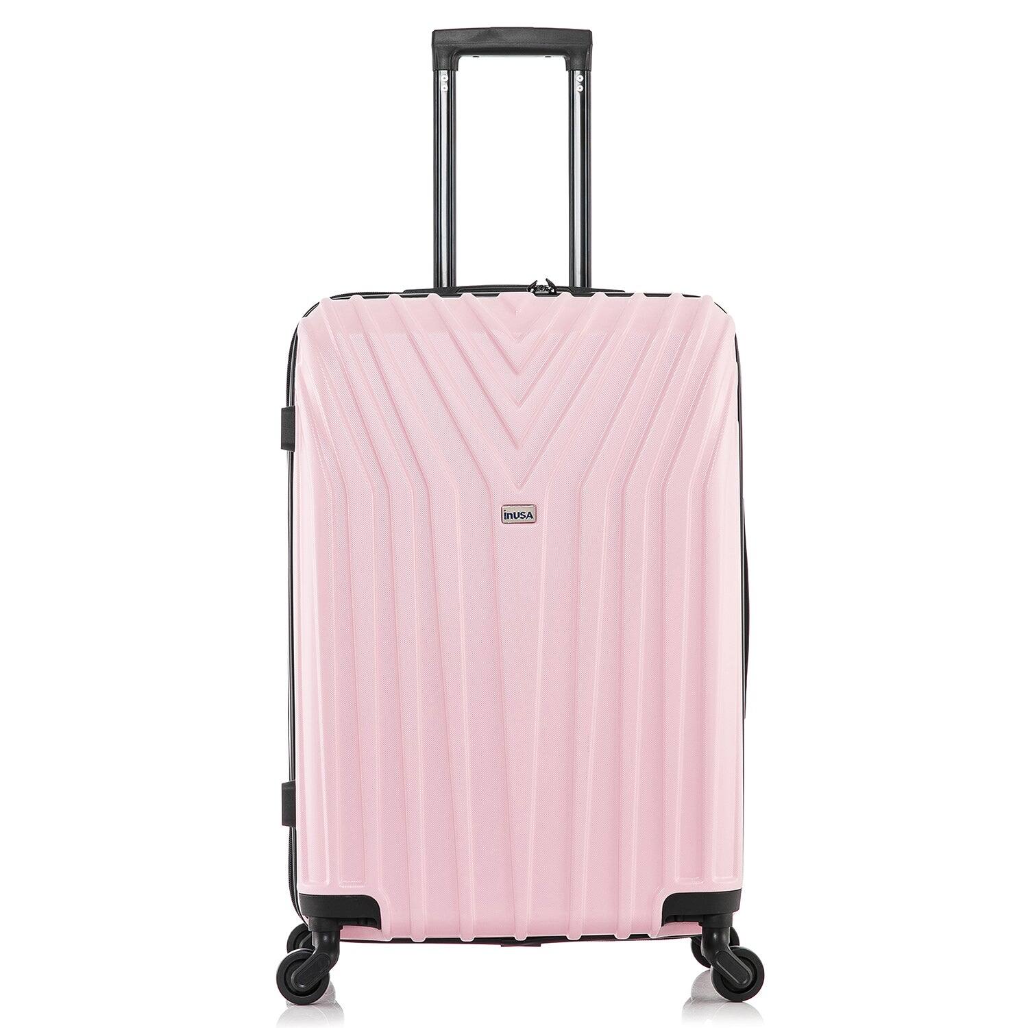 Angle. InUSA - Vasty Lightweight Hardside Spinner Luggage 24" - PINK.