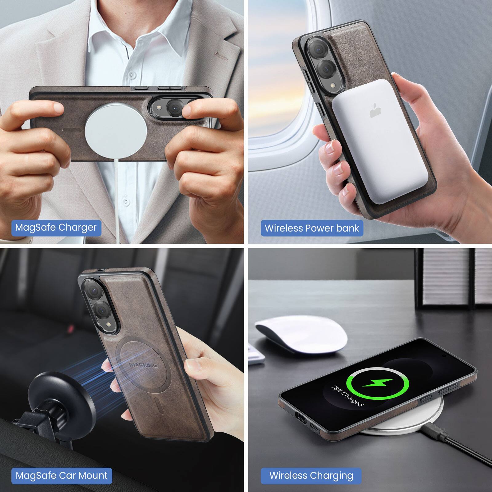 MagSafe Charger  
Wireless Power Bank  
MagSafe Car Mount  
Wireless Charging