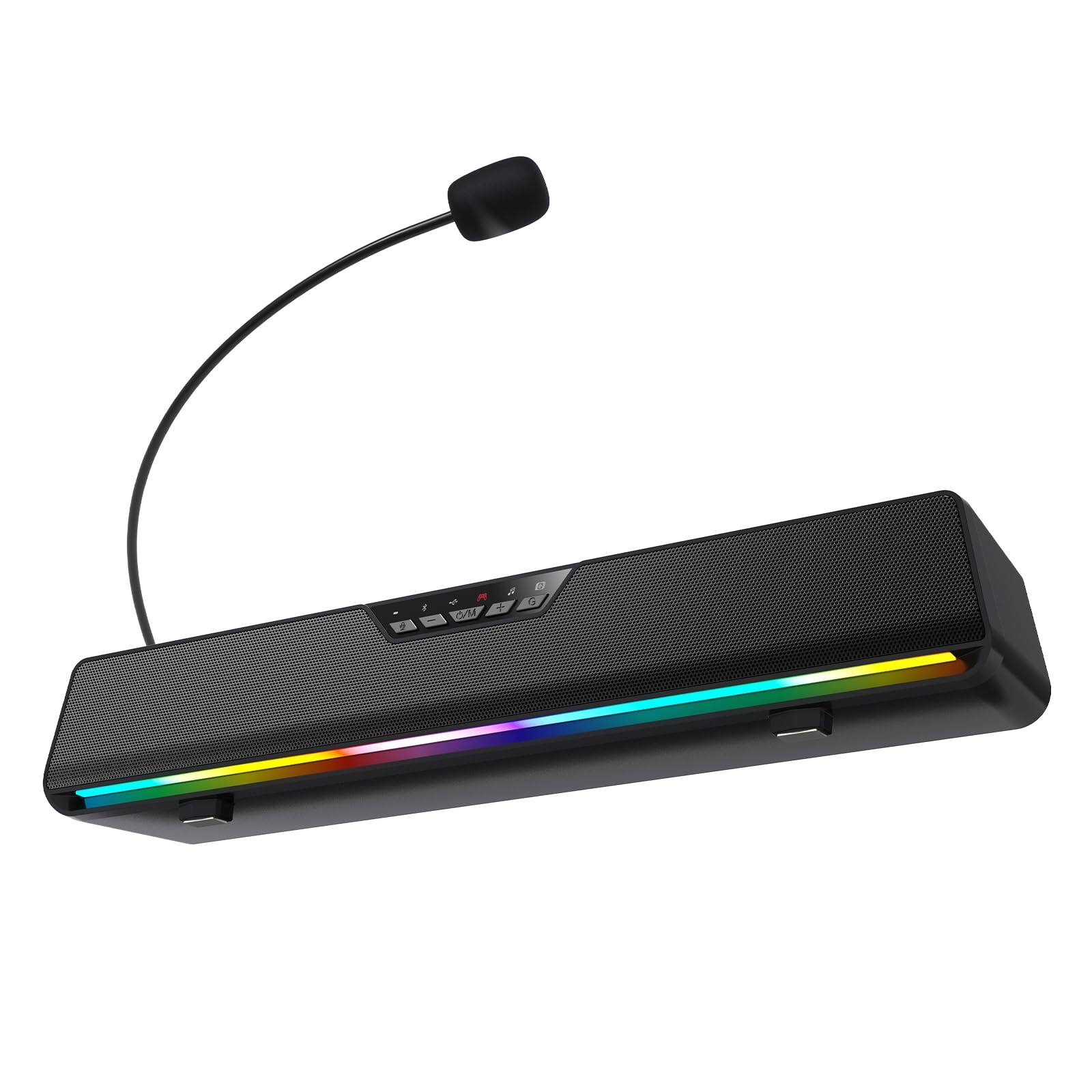 Front. Dazzed Corner - Computer Speakers,Surround Sound Soundbar, Plug and Play - Black.