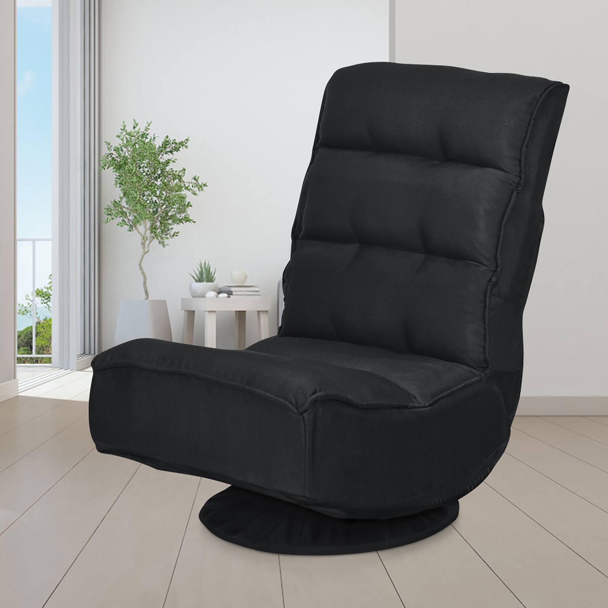 Alt View 1. Costway - Costway  6-Position Folding Lazy Sofa 360 Degree Swivel - Black.