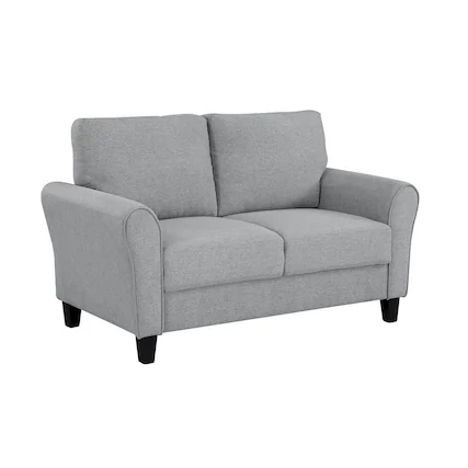 Front. Starlight Canyon Home - Dark Gray Upholstered Love Seat, Small Loveseat Sofa for Compact Spaces - Dark Gray.