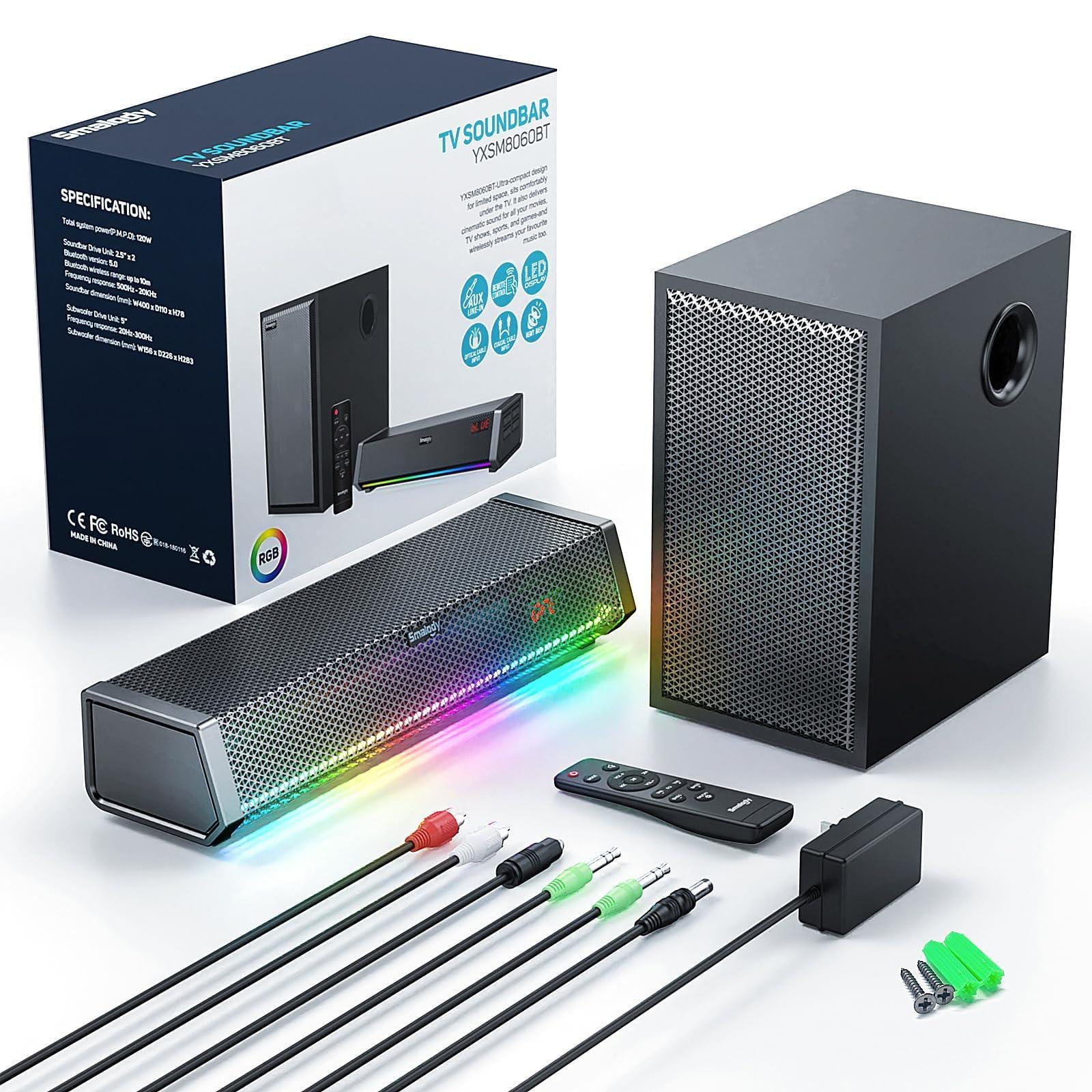 Cedar Assembly - Tv Speakers Home Theater Wireless Audio Sound Bar Bass Subwoofer Enabled optical aux coaxial Inputs remot - Default