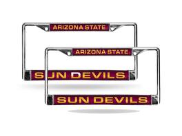 Rico Industries - Arizona State Sun Devils Chrome Metal Laser License Plate Frame - Set of 2 - Multi