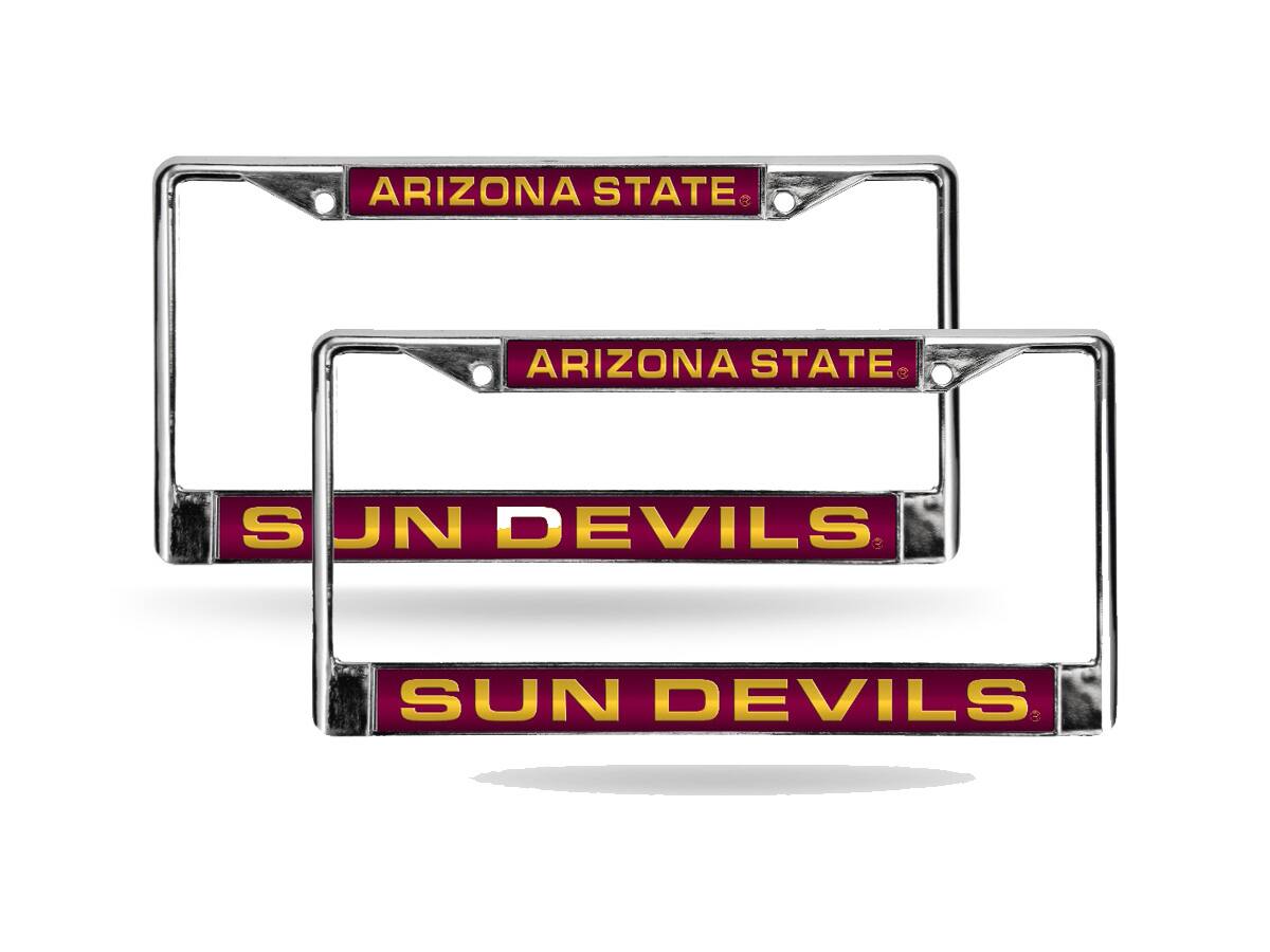 Arizona State Sun Devils Chrome Metal Laser License Plate Frame - Set of 2