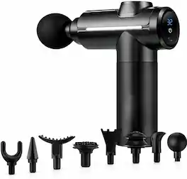 BOSS - Handheld Percussion Massage Gun with 8 Massage Heads, Ultra-Quiet Motor, Smart LCD Display, Type-C Fast Charging