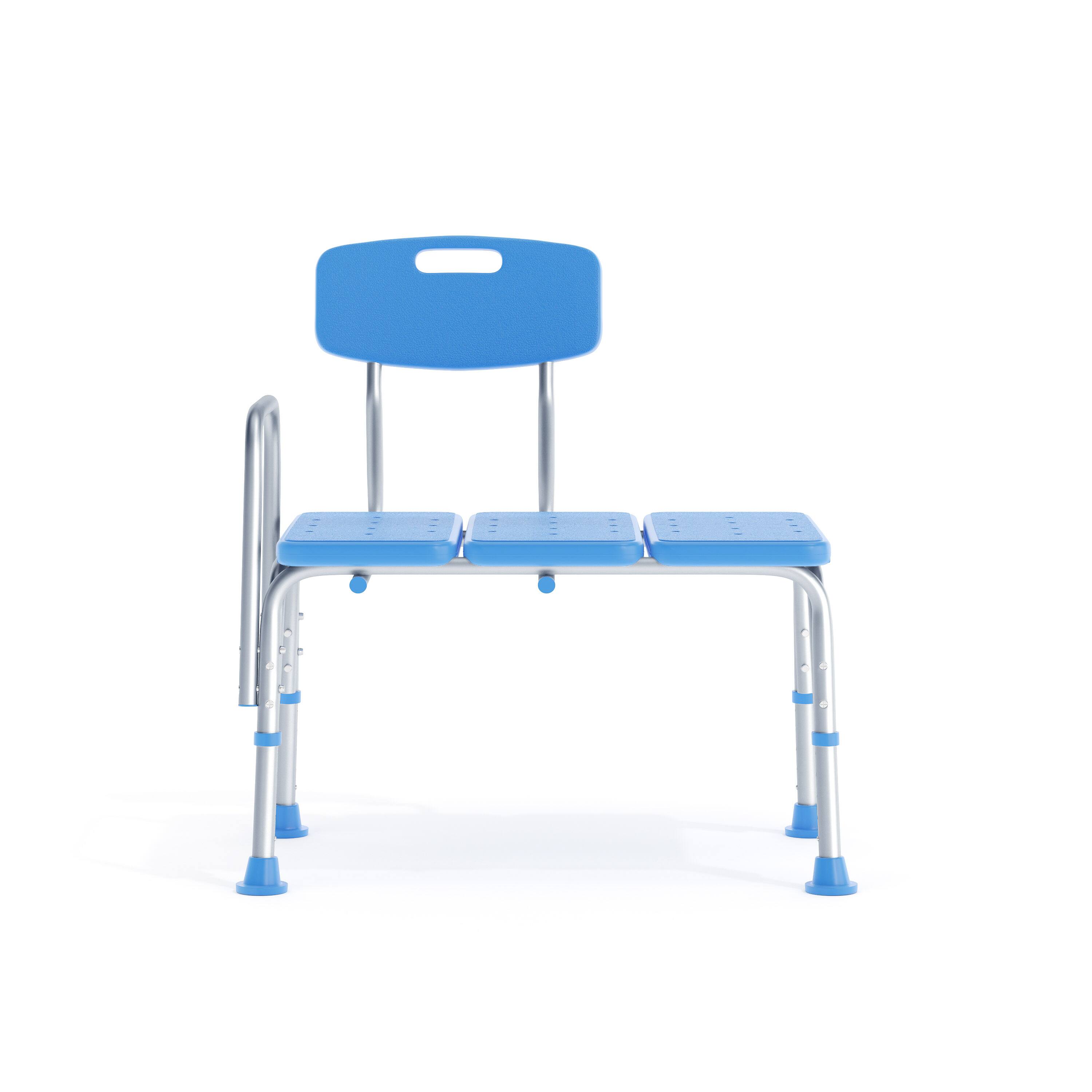Alt View 8. Emma + Oliver - 300 Lb. Capacity Adjustable Bath & Shower Medical Transfer Bench - Blue.