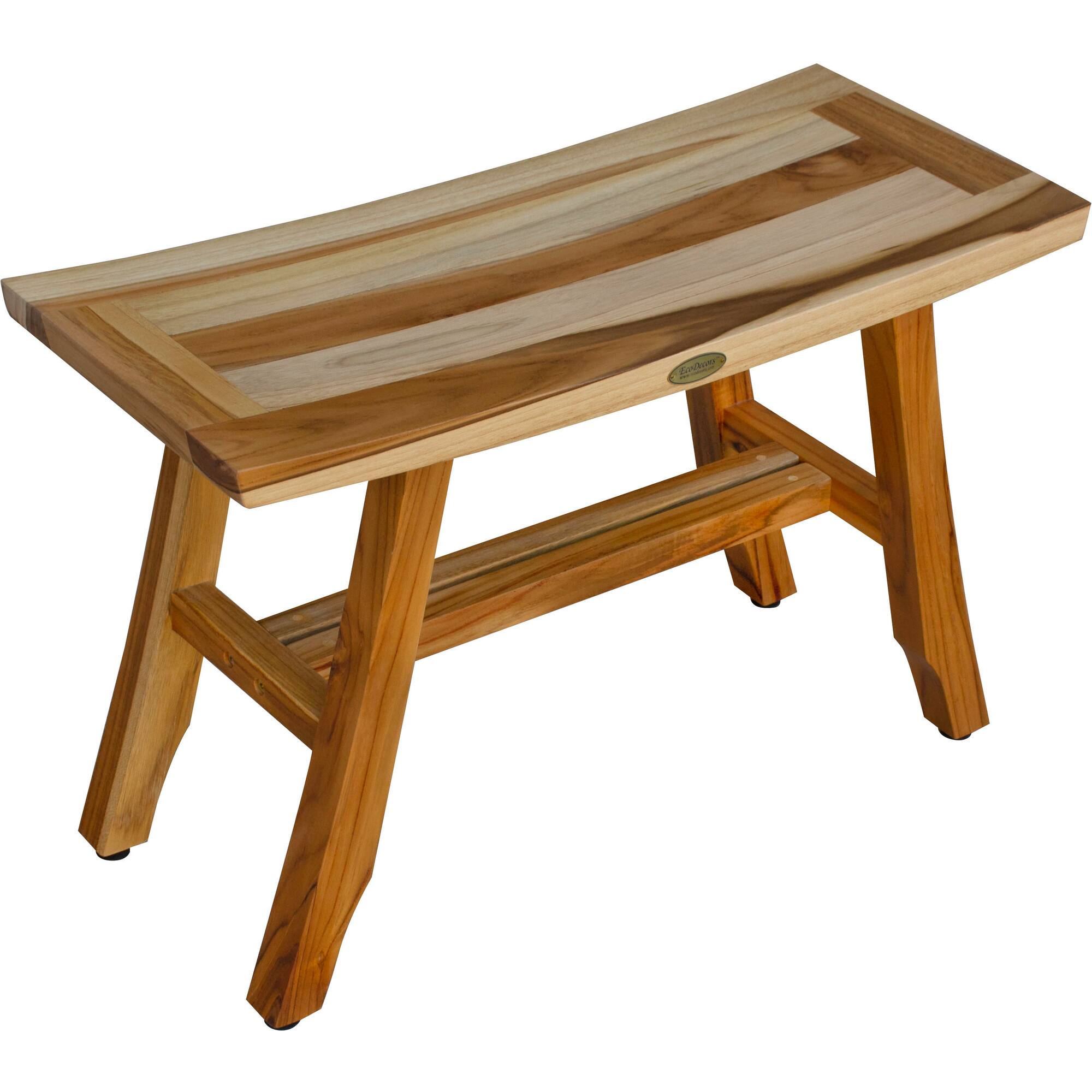 Angle. EcoDecors - EcoDecors EarthyTeak Satori 28" Teak Shower Bench - EarthyTeak.