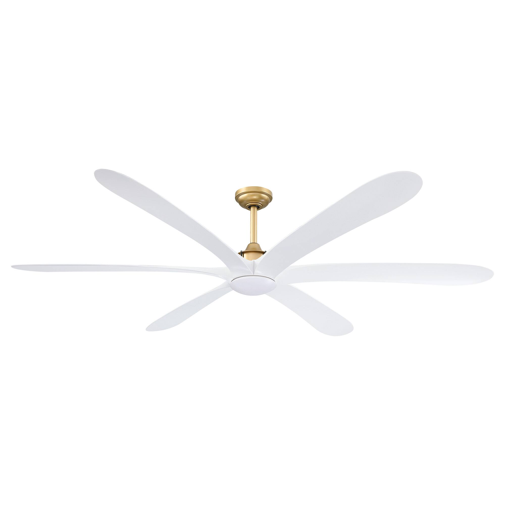 Alt View 8. Parrot Uncle - 72" Modern Farmhouse Indoor DC Motor Gold/ White 6-Blade Ceiling Fan with LED Light and Remote - Gold.