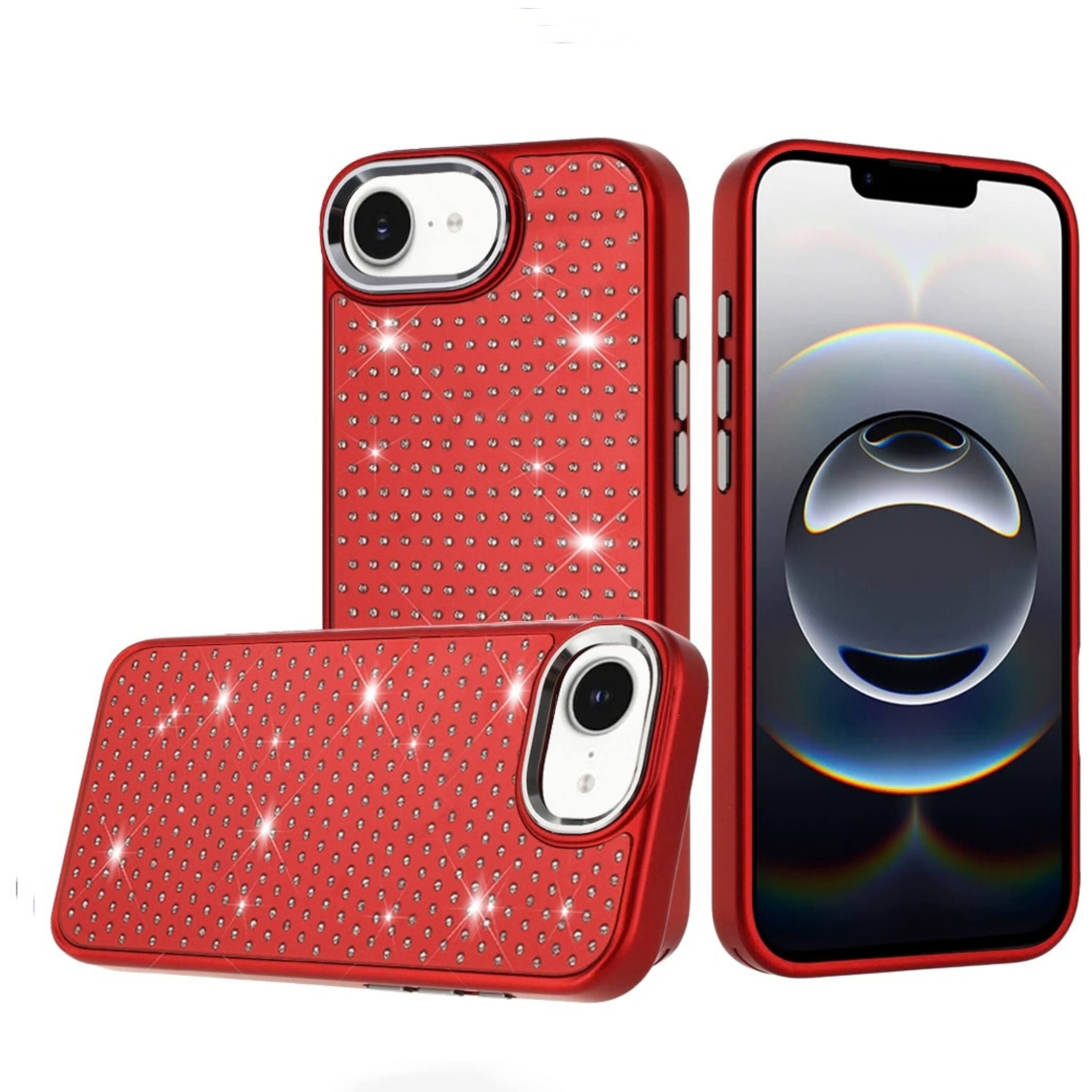 Kitcheniva Chrome Plated Crystal Protective Phone Case With Tempered ...