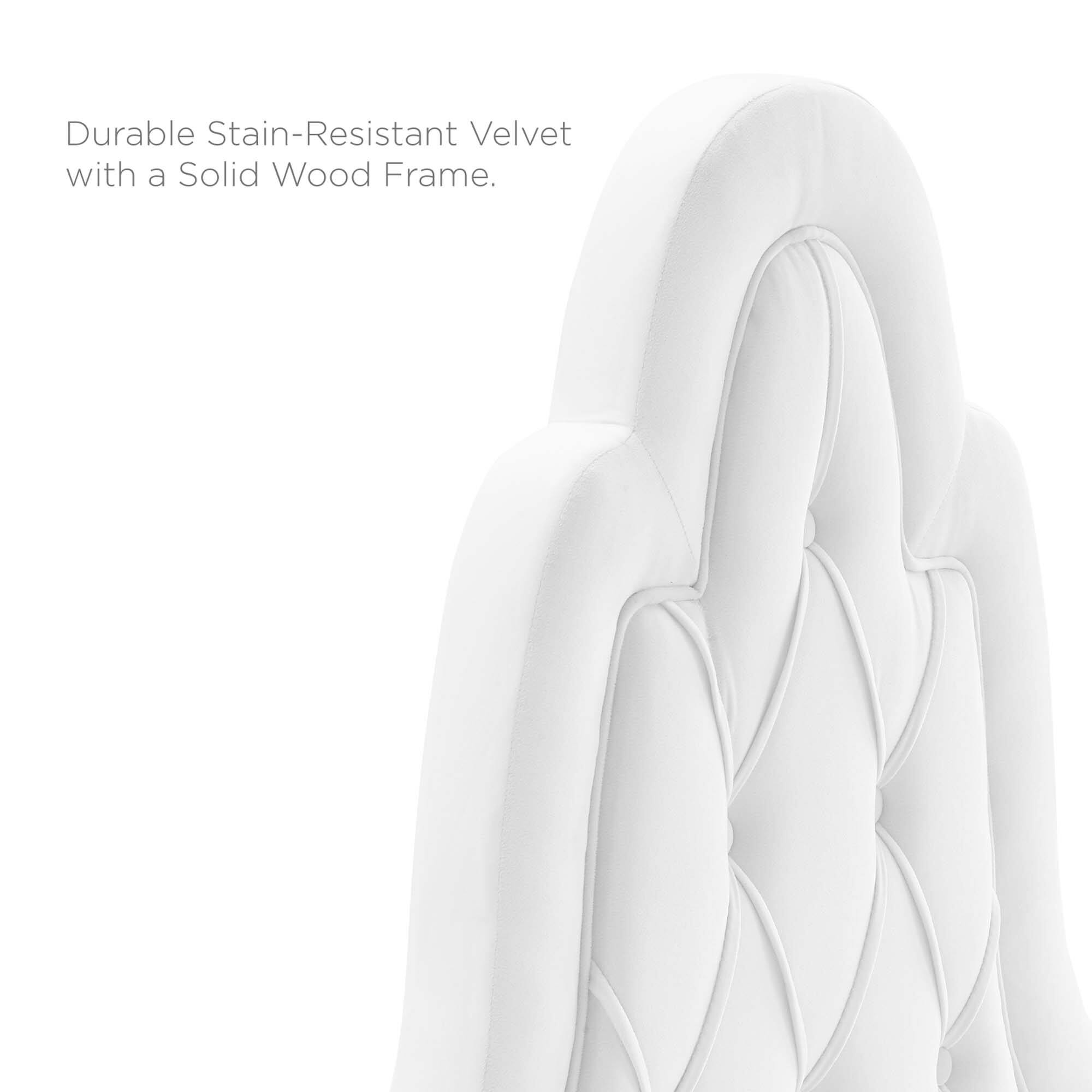 Durable Stain-Resistant Velvet with a Solid Wood Frame.