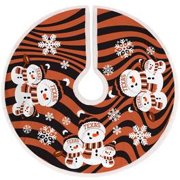 Pegasus - Texas Longhorns Snowman Sherpa Christmas Tree Skirt - Multicolor