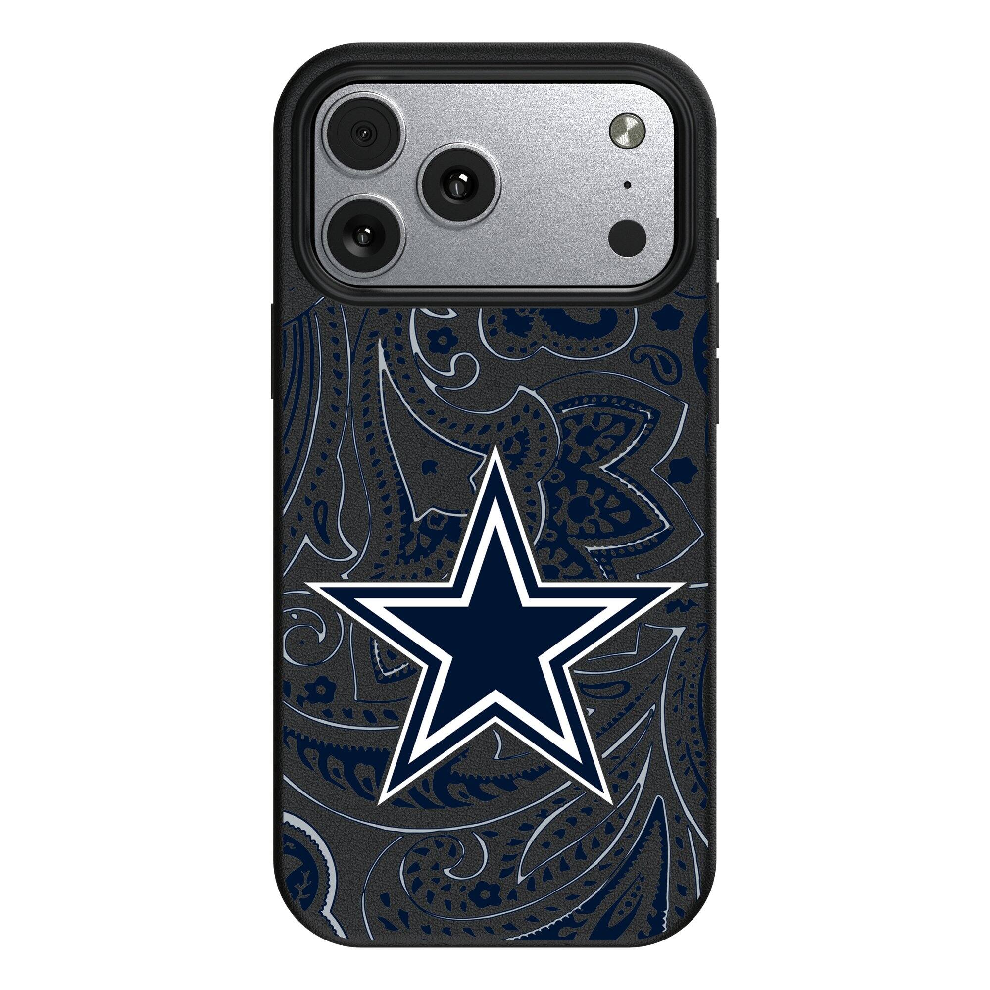 Front. Keyscaper - Dallas Cowboys Paisley iPhone Magnetic Bump Case - 15 - Black.