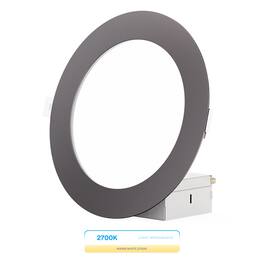 Infibrite - 6 In. Ultra-Thin Recessed LED Downlight 12W 1050LM Soft white Wet Rated, Triac Dimmable Trim 12-Pack - Black