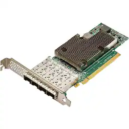 HP - HPE Broadcom BCM57504 Ethernet 10/25Gb 4-port SFP28 Adapter for HPE - PCI Express 4.0 x16 - 4 Port(s) - Optical Fiber - Black