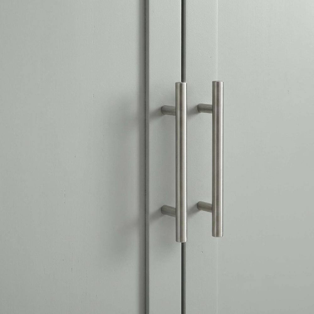 Alt View 3. FurniFact - Gray Tall Kitchen Pantry Cabinet, MDF Birch Veneer Freestanding - Gray.