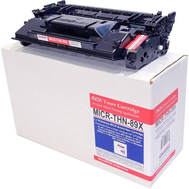 Product MICR-THN-89X for Laser Check Printing Applications. EHTA 20190216 mlere-fICPCoe MICR Cartridge for Laser Toner Toner Pany Check Cartridge MCA Printing Applications MICR-THN-89X MICR-THN-89X U Produced Enterprise not Enterprise U from Enterprise MICR a New Brand New U Flow Original MFP HP Cartridge Managed Flow u M528C. CF289X MFP Z: HP E52645Sn ES2845c, Enterprise U MFP U Managed microMICR Corporation