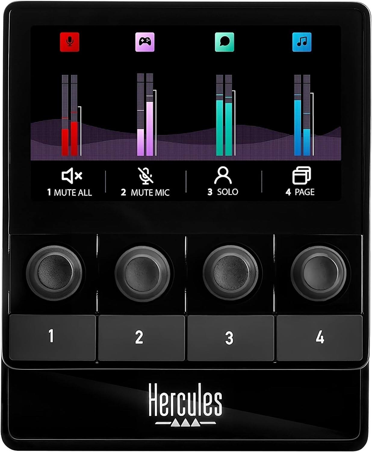 1 MUTE ALL  
2 MUTE MIC  
3 SOLO  
4 PAGE  
Hercules