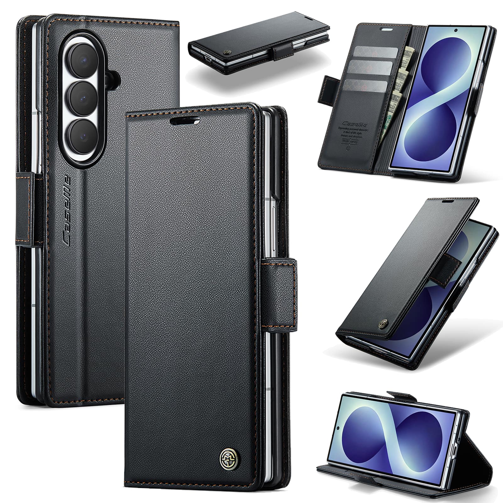 UUCOVER - For Samsung Galaxy Z Fold8 Ultra PU Leather Wallet Case with RFID Blocking Card Holder Cash Slot, Magnetic Folio Cover - Black price history on PriceWatchPro