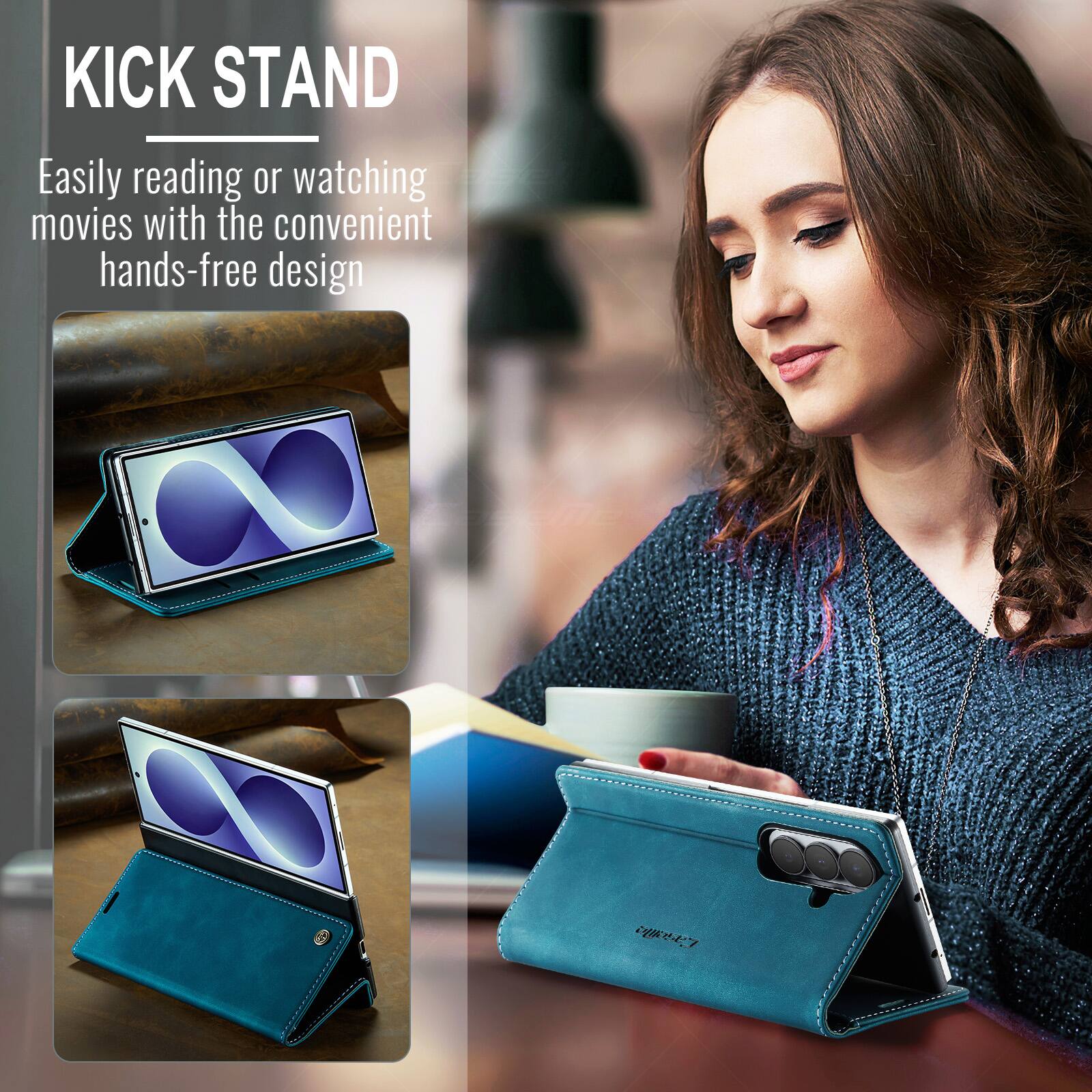 KICK STAND

Easily reading or watching movies with the convenient hands-free design